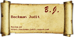 Beckman Judit névjegykártya